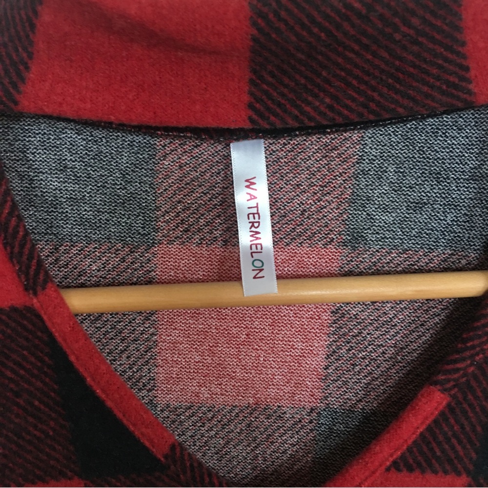 NWOT Long Sleeve Fleece Buffalo Plaid Christmas Pajama Sleep Dress Night Shirt - Picture 3 of 4
